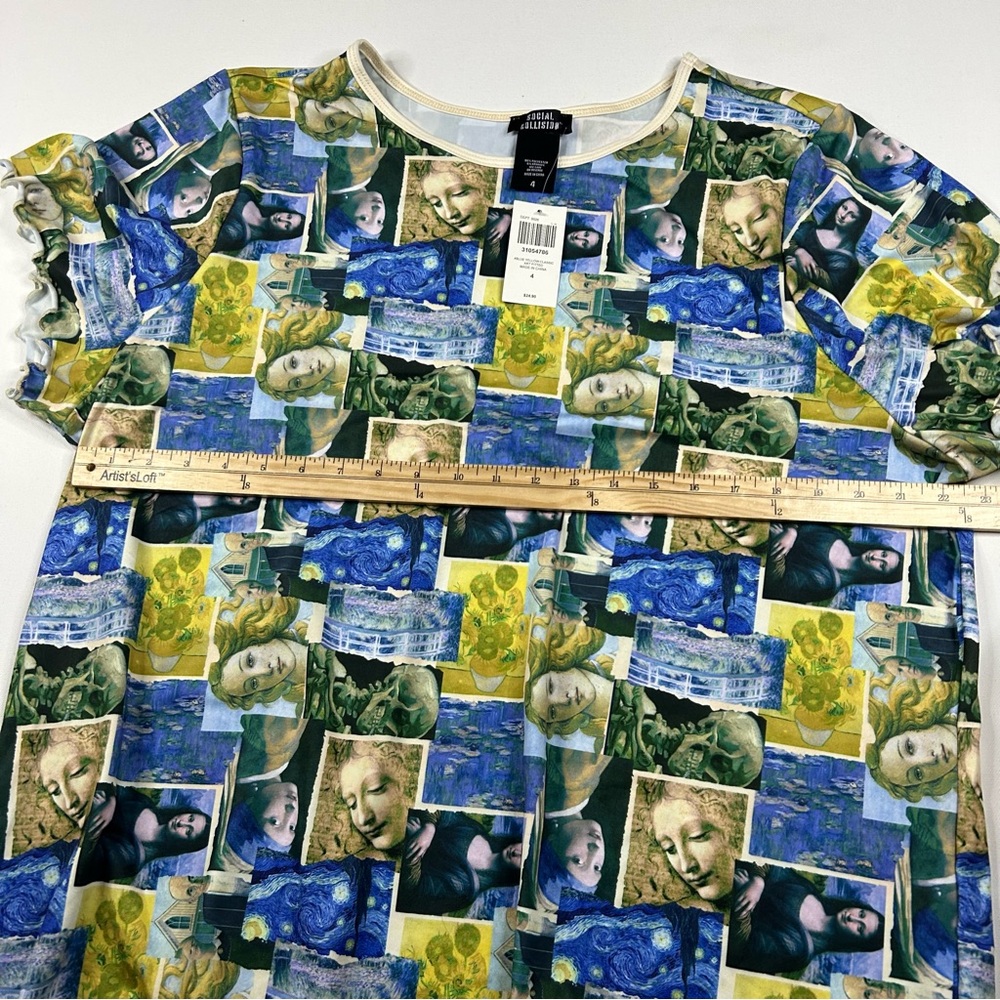 Hot Topic Social Collision Top Plus Size 4 Ruched Classic Art Shirt NEW WITH TAG - Picture 5 of 6